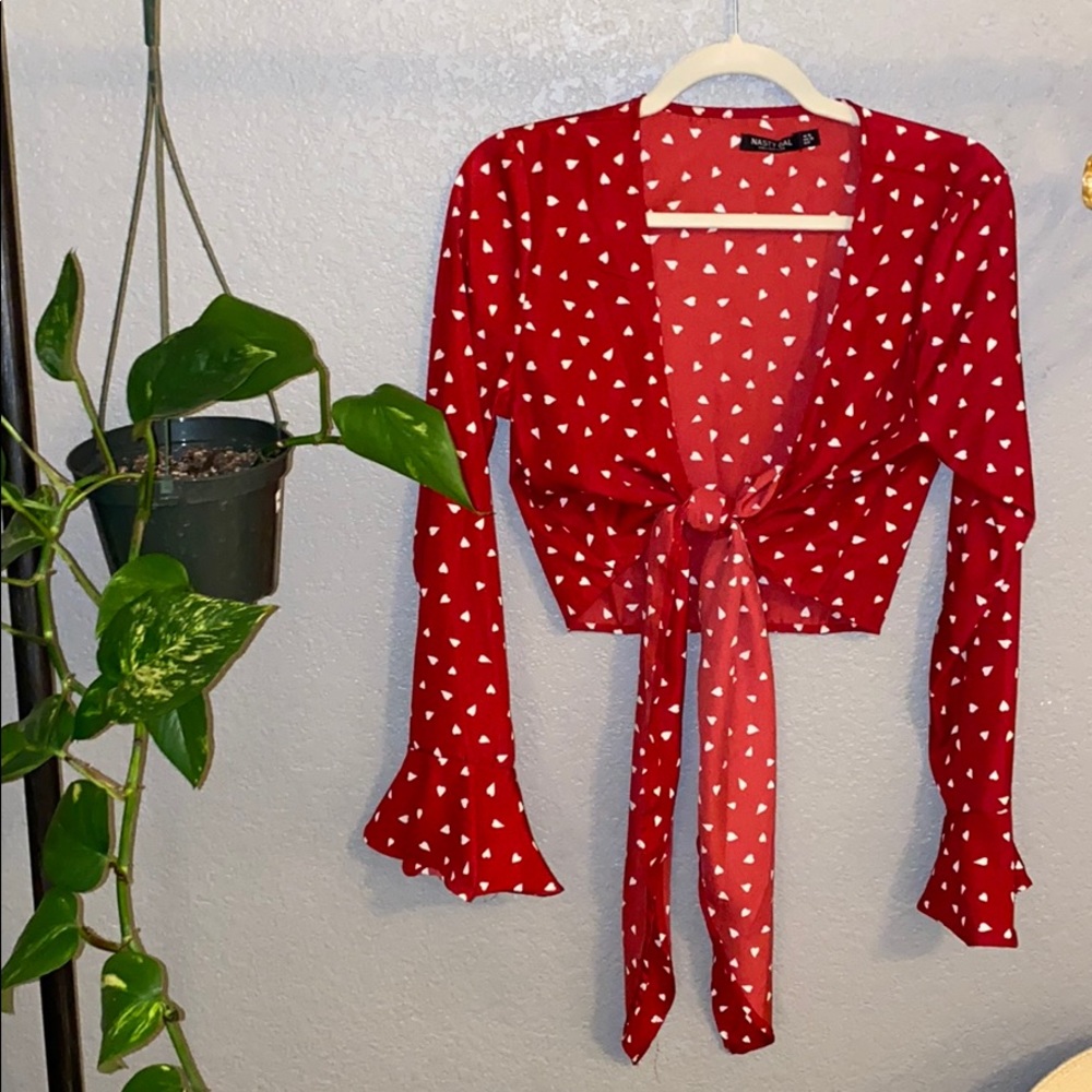 Red Heart Tie Top